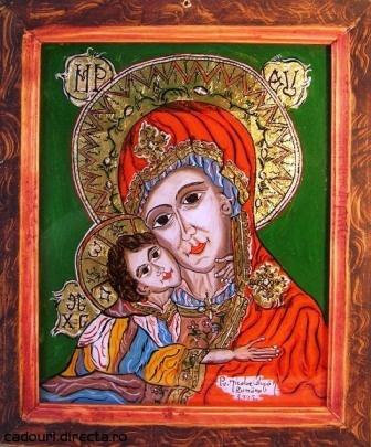 ICOANA PE STICLA PRECISTA CU PRUNCUL